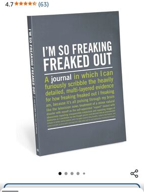 Knock Knock "I'm So Freaking Freaked Out" Gray and Lime Green Journal